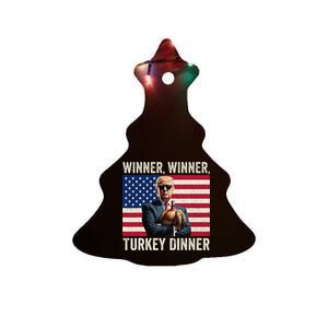 Humor Funny Trump Winner Winner Turkey Dinner Thanksgiving Ceramic Tree Ornament