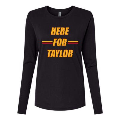 Here For Taylor Football Sports Fan Womens Cotton Relaxed Long Sleeve T-Shirt