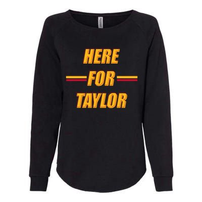 Here For Taylor Football Sports Fan Womens California Wash Sweatshirt