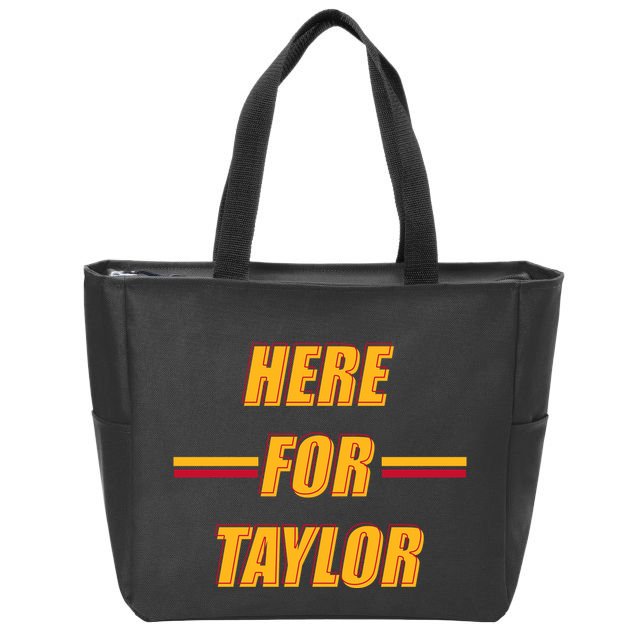 Here For Taylor Football Sports Fan Zip Tote Bag