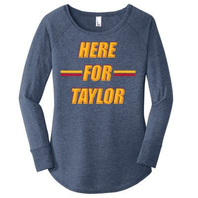 Here For Taylor Football Sports Fan Women's Perfect Tri Tunic Long Sleeve Shirt