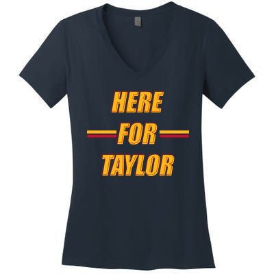 Here For Taylor Football Sports Fan Women's V-Neck T-Shirt