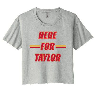 Here For Taylor Football Sports Fan Women's Crop Top Tee