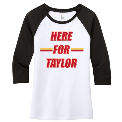 Here For Taylor Football Sports Fan Women's Tri-Blend 3/4-Sleeve Raglan Shirt