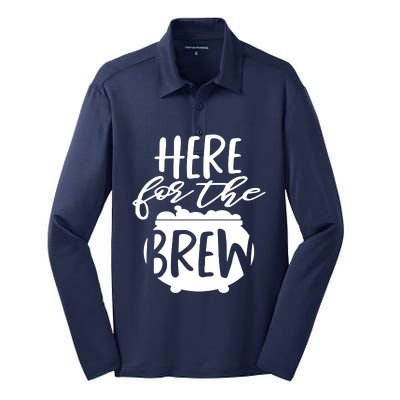 Here For The Brew Silk Touch Performance Long Sleeve Polo