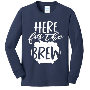 Here For The Brew Kids Long Sleeve Shirt