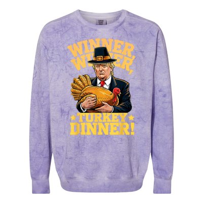 Humor Funny Trump Winner Winner Turkey Dinner Thanksgiving Colorblast Crewneck Sweatshirt