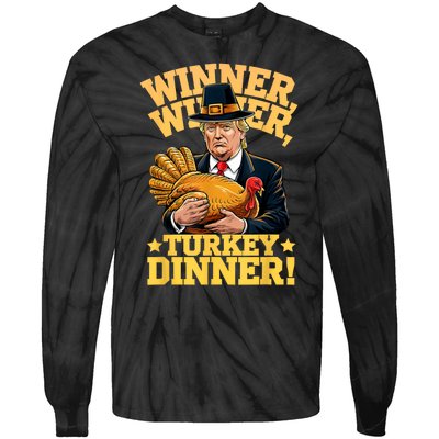 Humor Funny Trump Winner Winner Turkey Dinner Thanksgiving Tie-Dye Long Sleeve Shirt