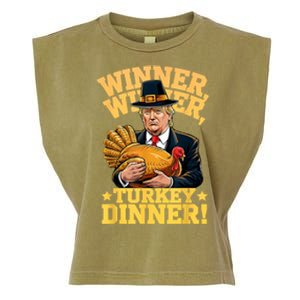 Humor Funny Trump Winner Winner Turkey Dinner Thanksgiving Garment-Dyed Women's Muscle Tee