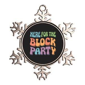 Here For The Block Party Retro Metallic Star Ornament