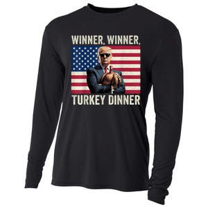 Humor Funny Trump Winner Winner Turkey Dinner Thanksgiving Cooling Performance Long Sleeve Crew