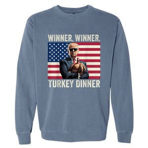 Humor Funny Trump Winner Winner Turkey Dinner Thanksgiving Garment-Dyed Sweatshirt