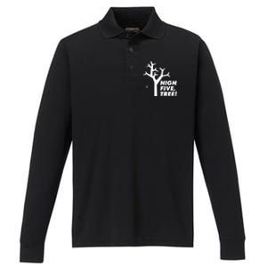 High Five, Tree! Performance Long Sleeve Polo