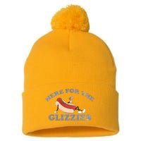 Here For The Glizzies 4th Of July Pom Pom 12in Knit Beanie