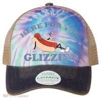 Here For The Glizzies 4th Of July Legacy Tie Dye Trucker Hat