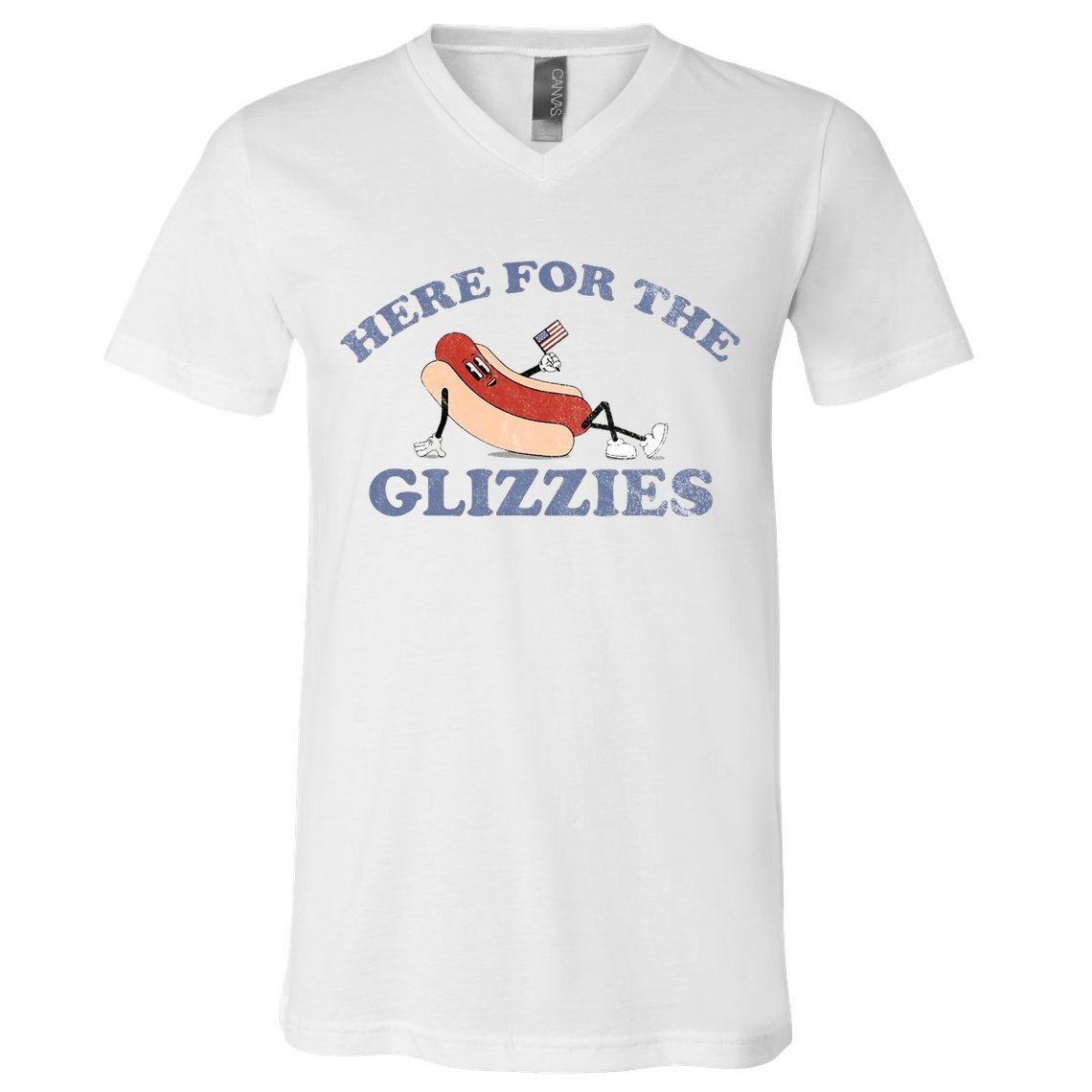 Here For The Glizzies 4th Of July V-Neck T-Shirt