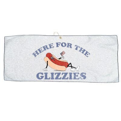 Here For The Glizzies 4th Of July Large Microfiber Waffle Golf Towel