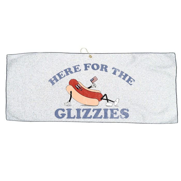 Here For The Glizzies 4th Of July Large Microfiber Waffle Golf Towel