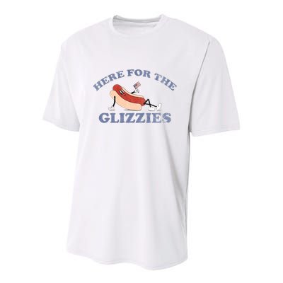 Here For The Glizzies 4th Of July Youth Performance Sprint T-Shirt