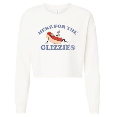 Here For The Glizzies 4th Of July Cropped Pullover Crew