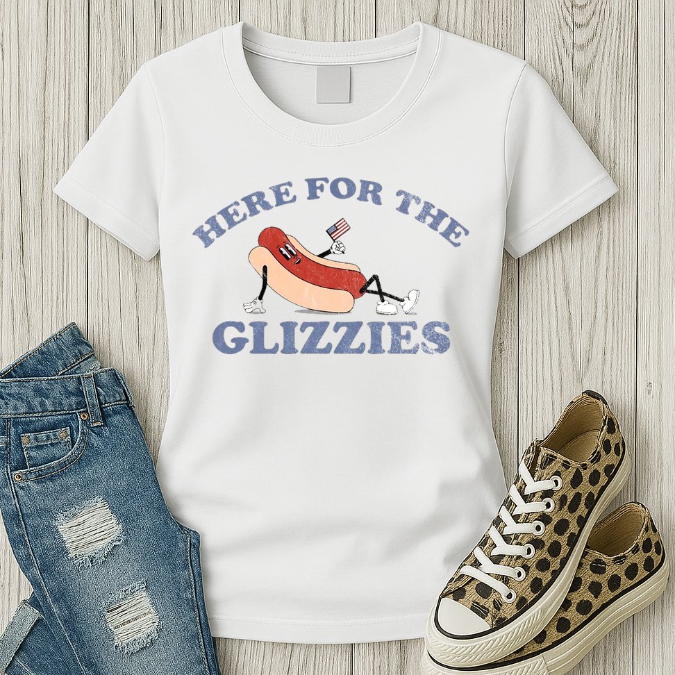 Here For The Glizzies 4th Of July Womens T-Shirt