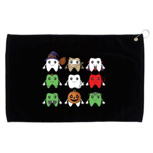 Happy Flossoween Teeth Dental Assistant Dentist Halloween Gift Grommeted Golf Towel