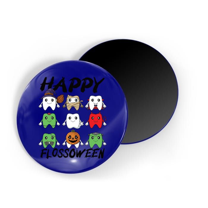 Happy Flossoween Teeth Dental Assistant Dentist Halloween Gift Magnet