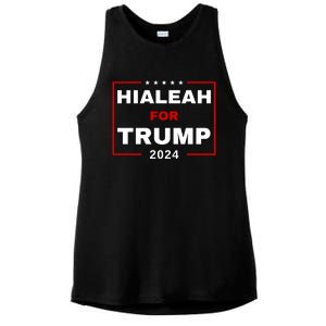 Hialeah For Trump 2024 Ladies PosiCharge Tri-Blend Wicking Tank