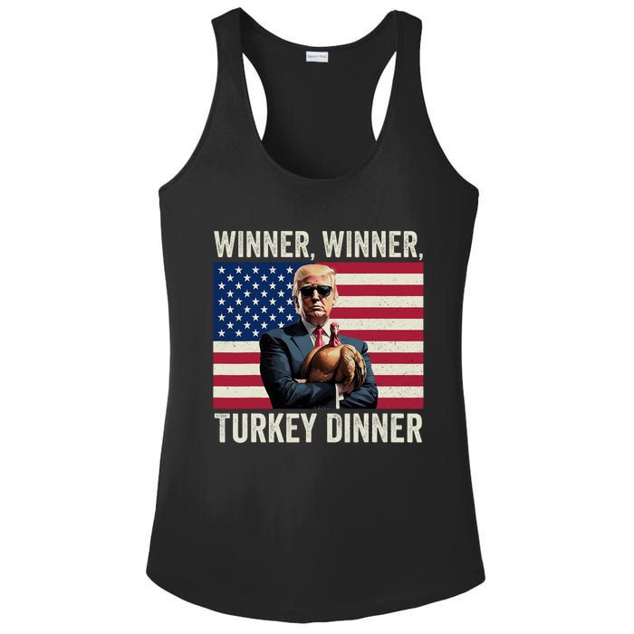 Humor Funny Trump Winner Winner Turkey Dinner Thanksgiving Ladies PosiCharge Competitor Racerback Tank