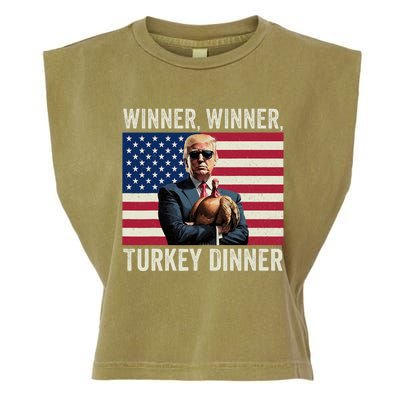 Humor Funny Trump Winner Winner Turkey Dinner Thanksgiving Garment-Dyed Women's Muscle Tee