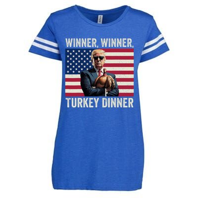 Humor Funny Trump Winner Winner Turkey Dinner Thanksgiving Enza Ladies Jersey Football T-Shirt