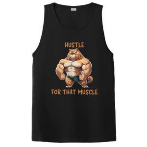 Hustle For That Muscle Cat Weightlifting Bodybuilding Gym Gift PosiCharge Competitor Tank