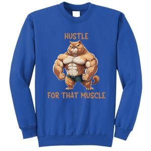 Hustle For That Muscle Cat Weightlifting Bodybuilding Gym Gift Sweatshirt