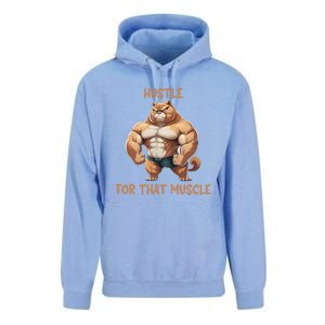 Hustle For That Muscle Cat Weightlifting Bodybuilding Gym Gift Unisex Surf Hoodie