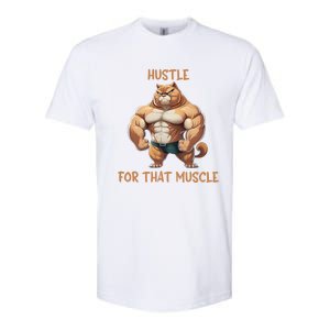 Hustle For That Muscle Cat Weightlifting Bodybuilding Gym Gift Softstyle CVC T-Shirt