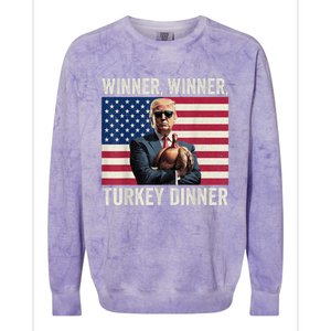 Humor Funny Trump Winner Winner Turkey Dinner Thanksgiving Colorblast Crewneck Sweatshirt