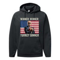 Humor Funny Trump Winner Winner Turkey Dinner Thanksgiving Performance Fleece Hoodie