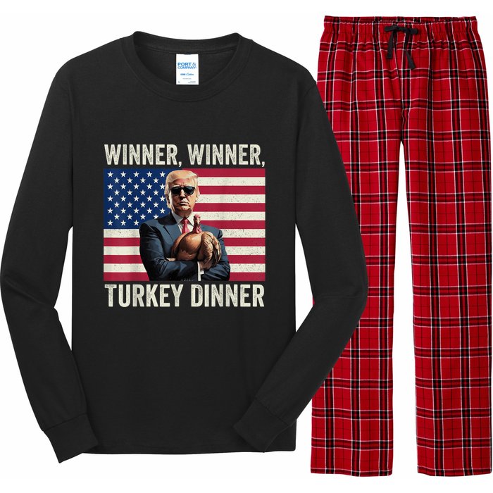 Humor Funny Trump Winner Winner Turkey Dinner Thanksgiving Long Sleeve Pajama Set