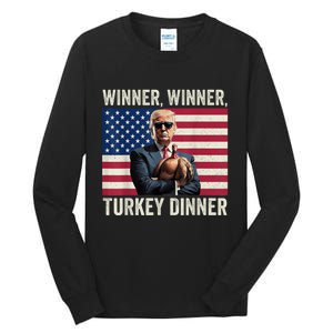 Humor Funny Trump Winner Winner Turkey Dinner Thanksgiving Tall Long Sleeve T-Shirt