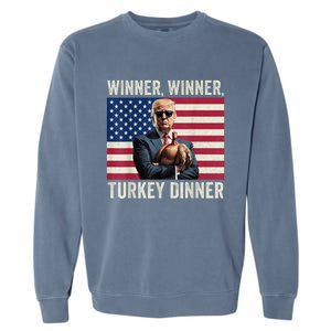 Humor Funny Trump Winner Winner Turkey Dinner Thanksgiving Garment-Dyed Sweatshirt