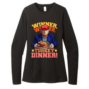 Humor Funny Trump Winner Winner Turkey Dinner Thanksgiving Womens CVC Long Sleeve Shirt