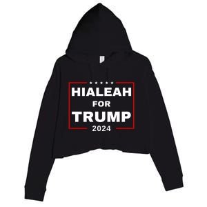 Hialeah For Trump 2024 Crop Fleece Hoodie