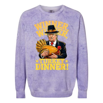 Humor Funny Trump Winner Winner Turkey Dinner Thanksgiving Colorblast Crewneck Sweatshirt