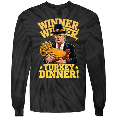 Humor Funny Trump Winner Winner Turkey Dinner Thanksgiving Tie-Dye Long Sleeve Shirt