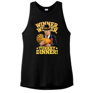 Humor Funny Trump Winner Winner Turkey Dinner Thanksgiving Ladies PosiCharge Tri-Blend Wicking Tank