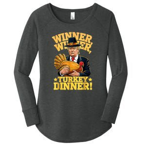 Humor Funny Trump Winner Winner Turkey Dinner Thanksgiving Women's Perfect Tri Tunic Long Sleeve Shirt