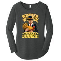 Humor Funny Trump Winner Winner Turkey Dinner Thanksgiving Women's Perfect Tri Tunic Long Sleeve Shirt