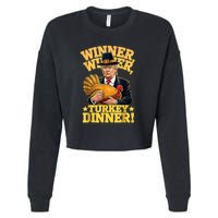 Humor Funny Trump Winner Winner Turkey Dinner Thanksgiving Cropped Pullover Crew