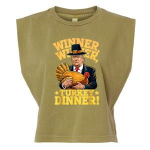 Humor Funny Trump Winner Winner Turkey Dinner Thanksgiving Garment-Dyed Women's Muscle Tee