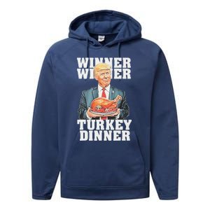 Humor Funny Trump Winner Winner Turkey Dinner Thanksgiving Performance Fleece Hoodie